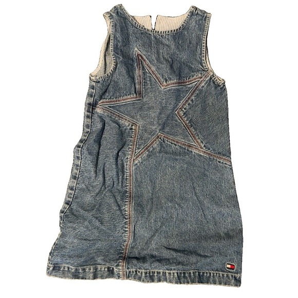 Tommy Hilfiger Other - Vintage Tommy Hilfiger Girls Size 6 Denim Dress Big Star Logo 90s Blue Jean